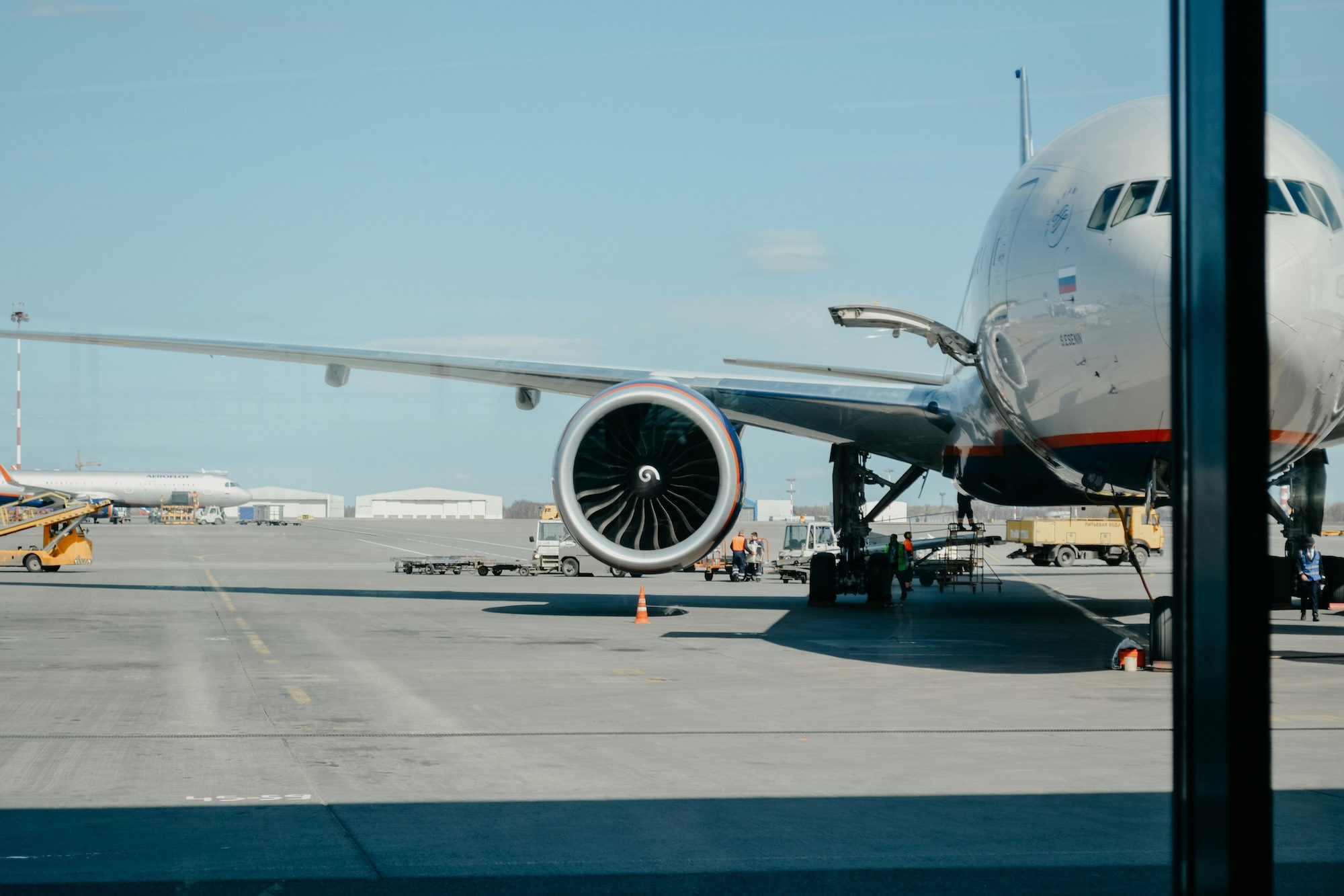 White airliner on runway ready for departure